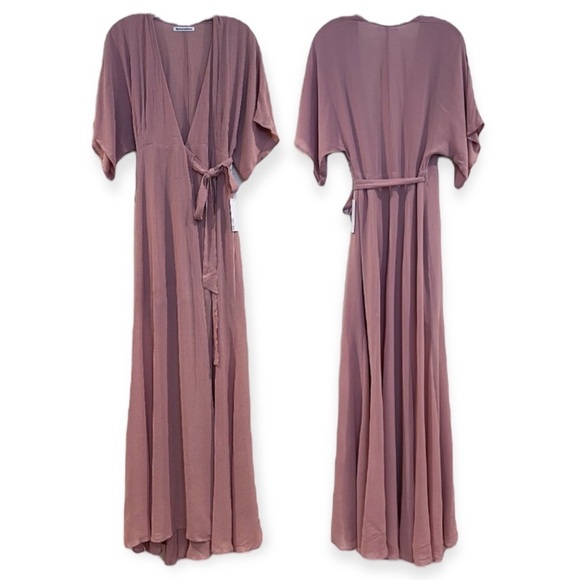 Reformation Winslow Pink Blush Wrap Waist Bridesmaids Formal Maxi Dress XS NWT - Picture 1 of 11